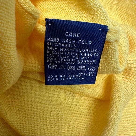 Ralph Lauren sport cotton/linen blend Yellow Cardigan Sweater vneck size L NWT - Picture 6 of 10